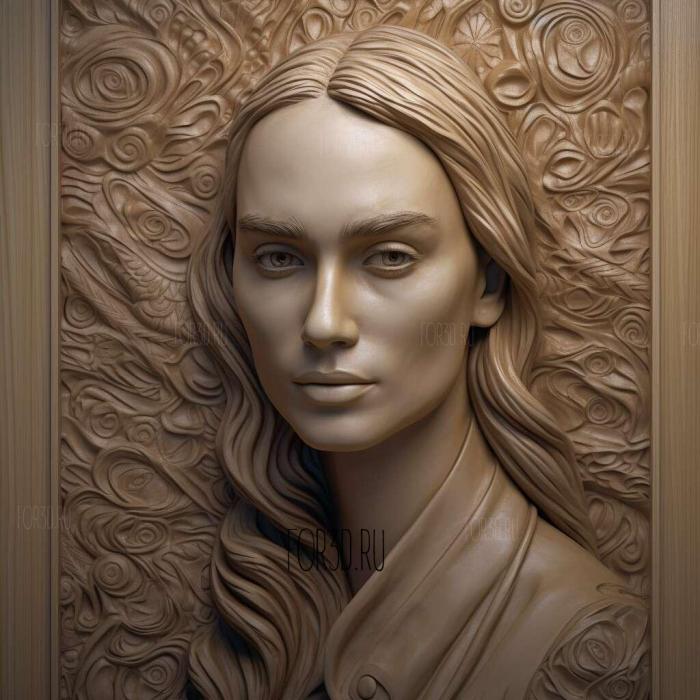 Keira Knightley 1 stl model for CNC